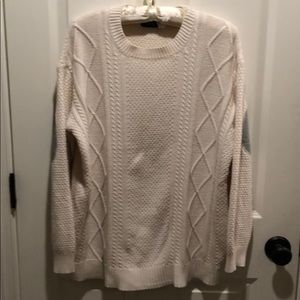 BDG ivory cable knit long sweater